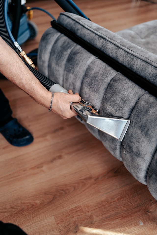 Carpet Cleaning Couch being cleaned