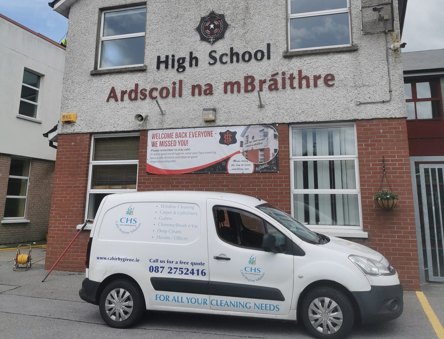 windows being cleaned by Cahir Hygiene at CBS High School in Clonmel